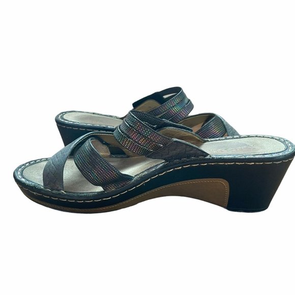 Alegria Sandals Leila Braidy  Rainbow Wedge Heel - Picture 7 of 9